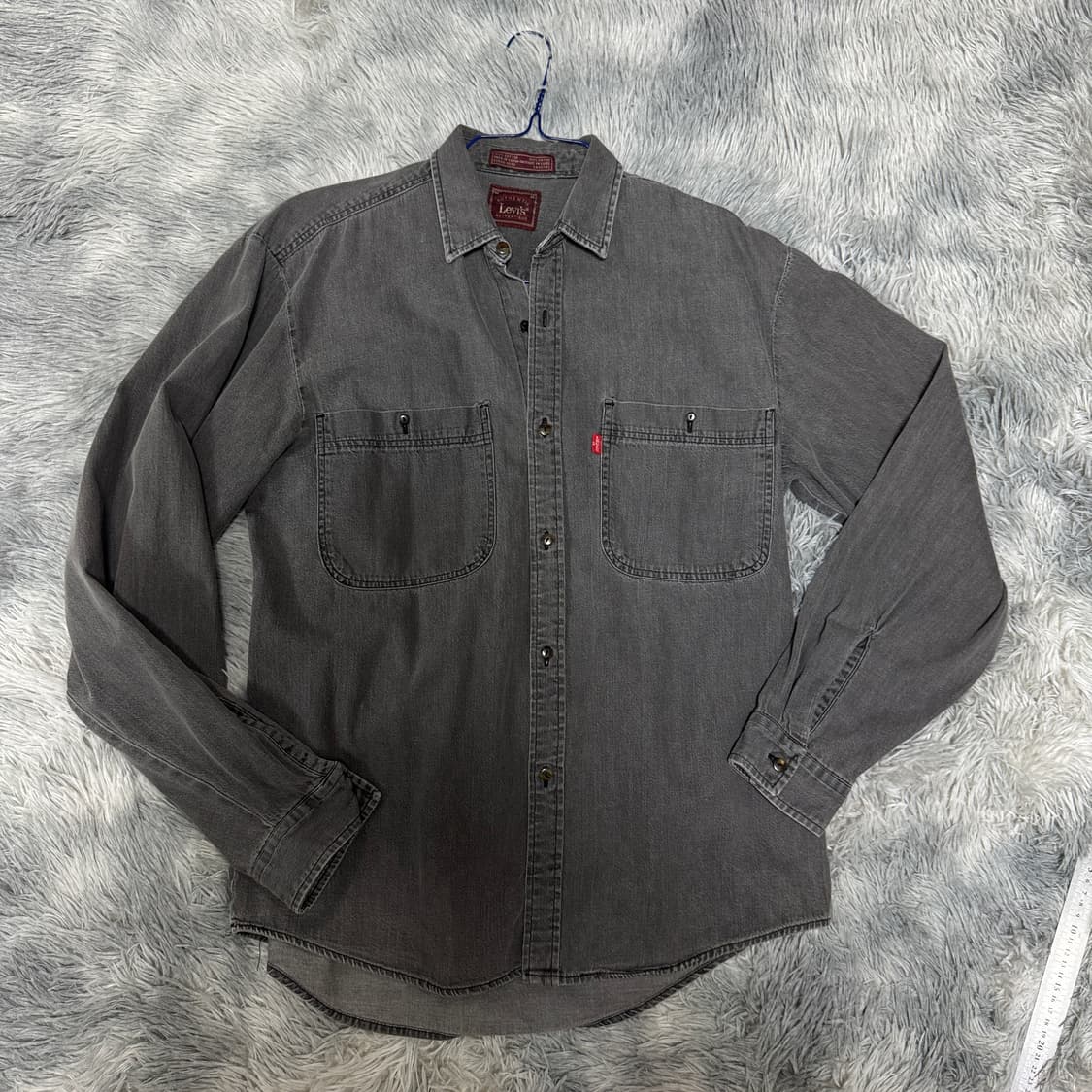 90s 리바이스 흑청데님셔츠 M사이즈 유니크템 상품이미지1