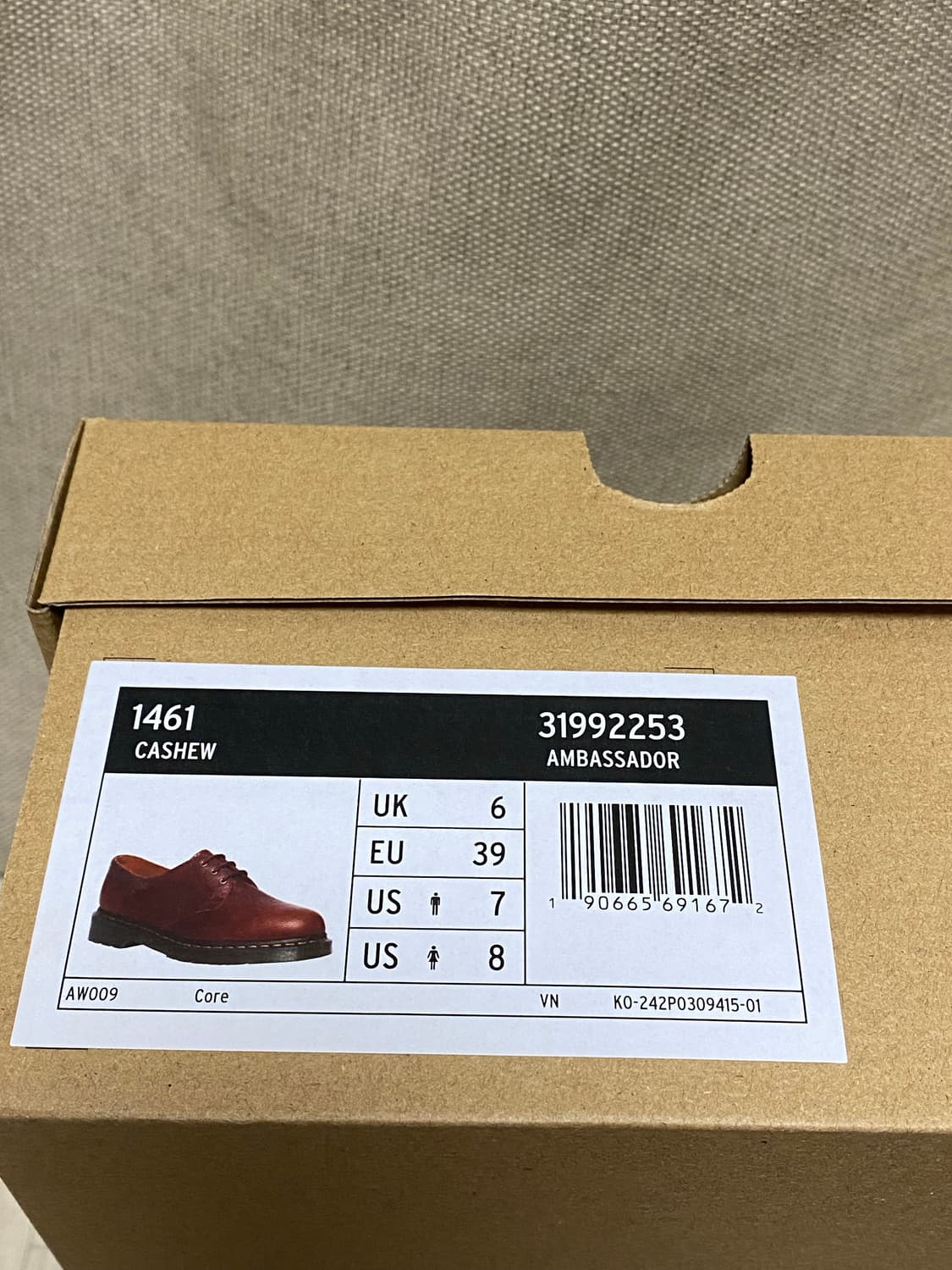 [uk6/250] 닥터마틴 1461 앰버서더 캐슈 브라운 상품이미지5