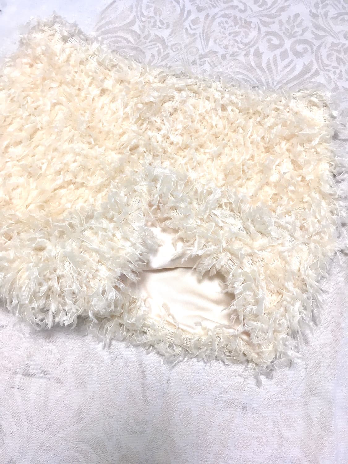 베이지 퍼 로우라이즈 숏츠 상품이미지3