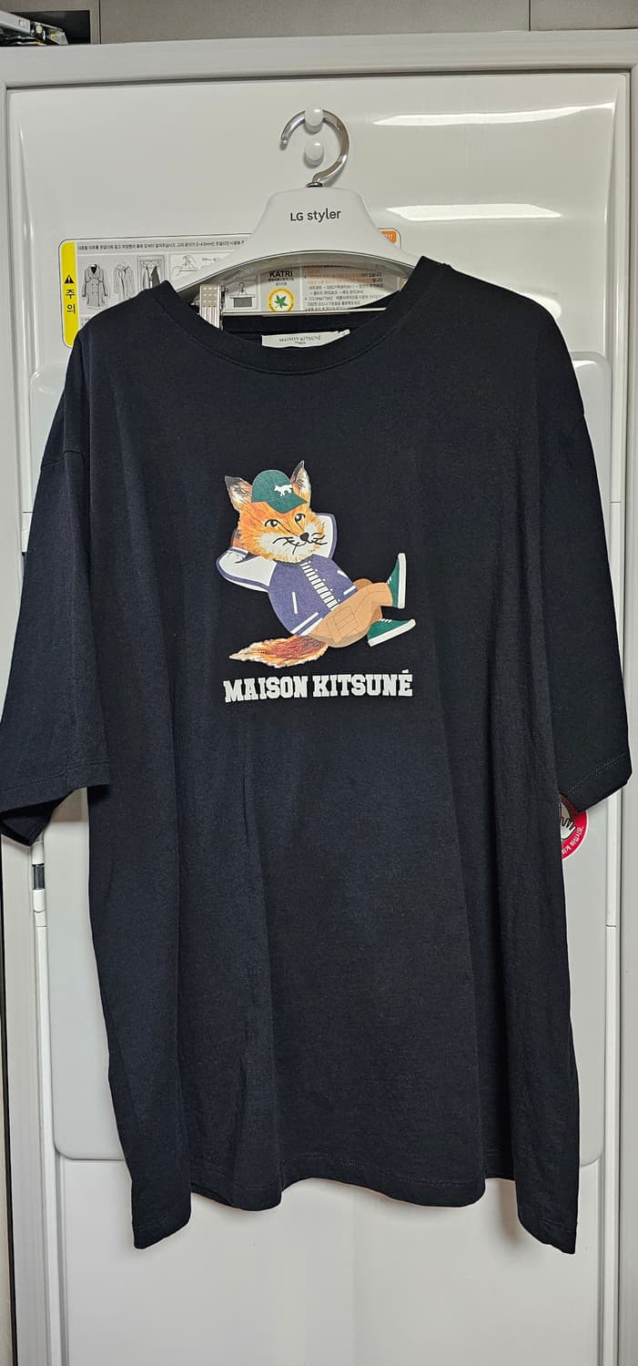 메종키츠네 드레스드 폭스 이지 티셔츠 블랙 상품이미지1