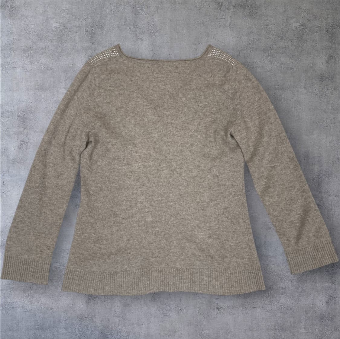 Maison123 베이지 캐시미어100 브이넥 니트 42/44  상품이미지5