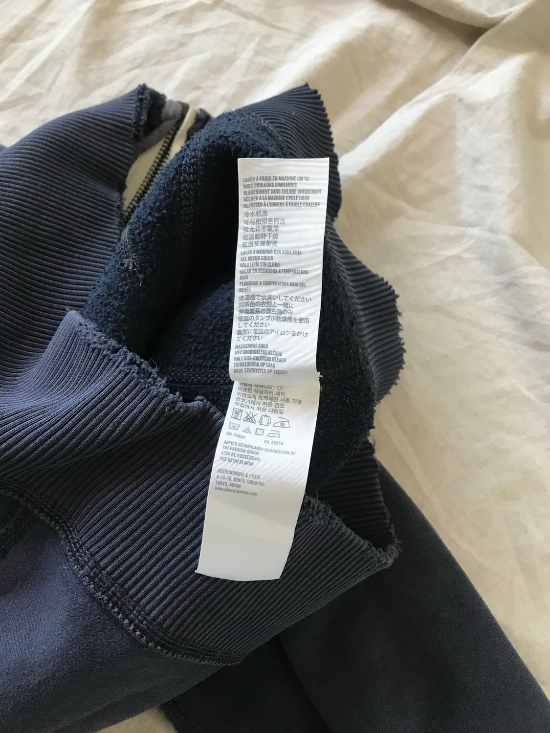 아베크롬비 자수 로고 네이비 헤비 써멀 후드집업 상품이미지9