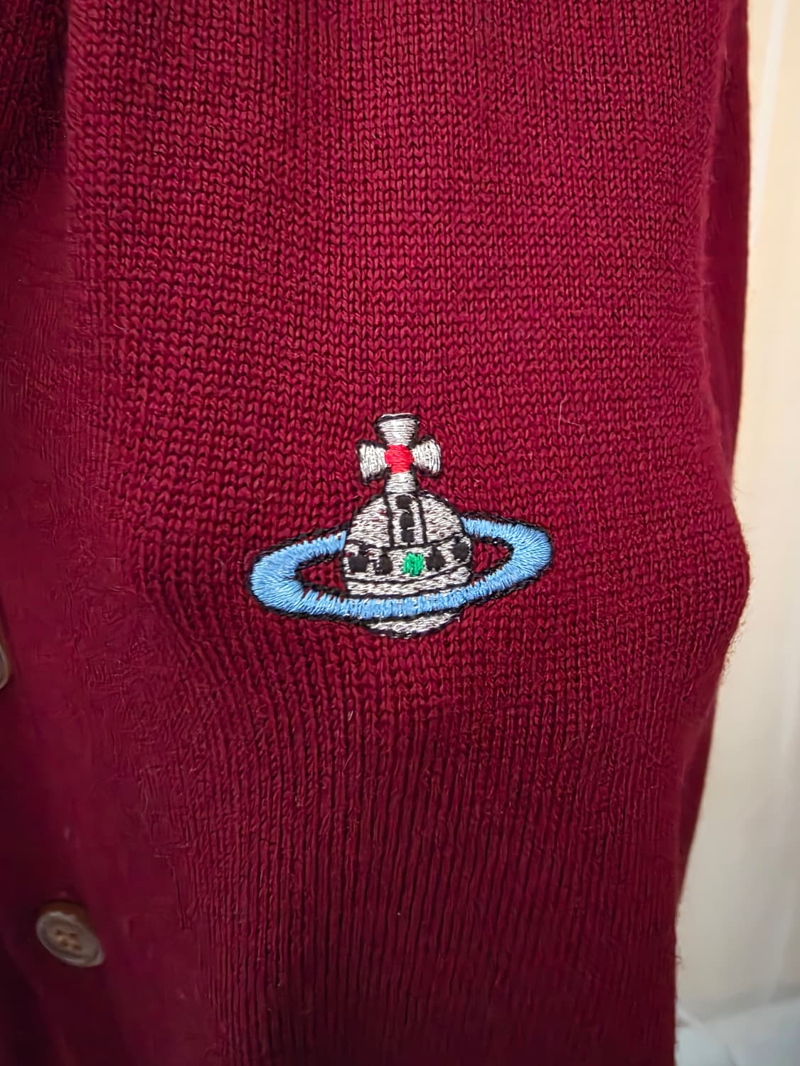 비비안웨스트우드 버건디 가디건 남성 니트 스웨터 상품이미지4