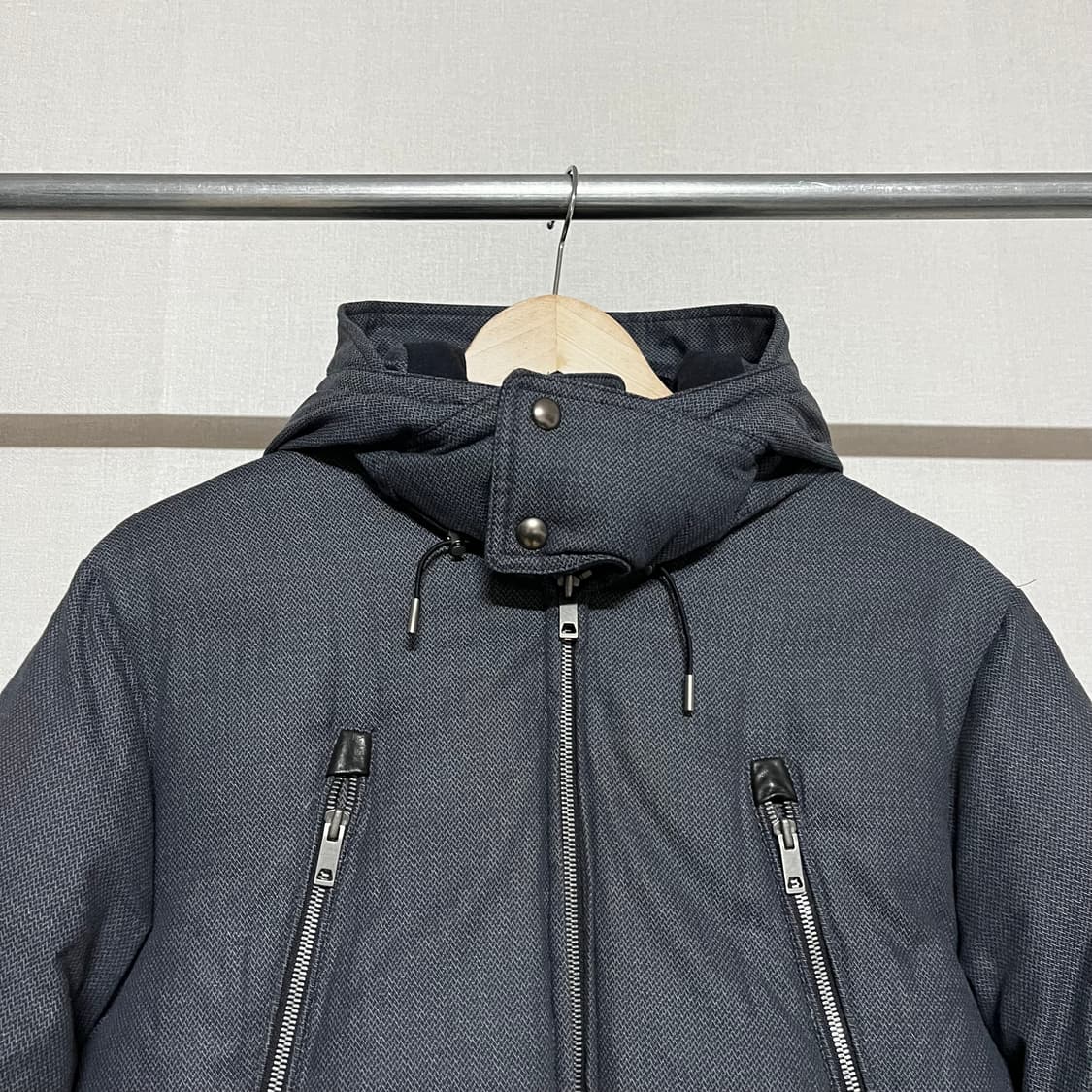 솔리드옴므 헤링본 후드 패딩 100 상품이미지4