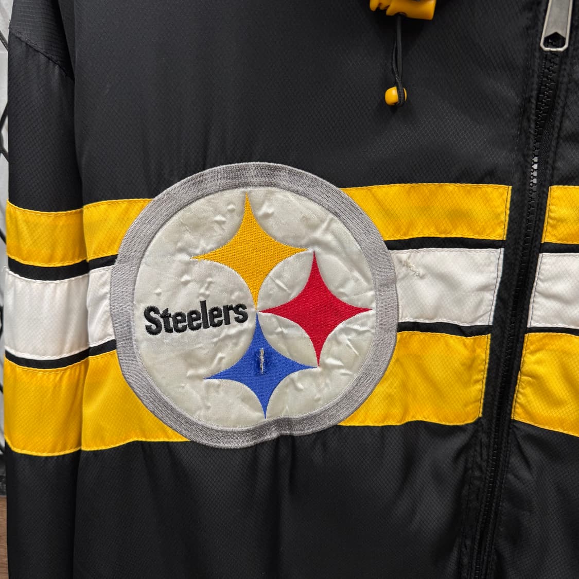 00s NFL X STEELERS 올드스쿨 바람막이 블랙 옐로우 상품이미지5