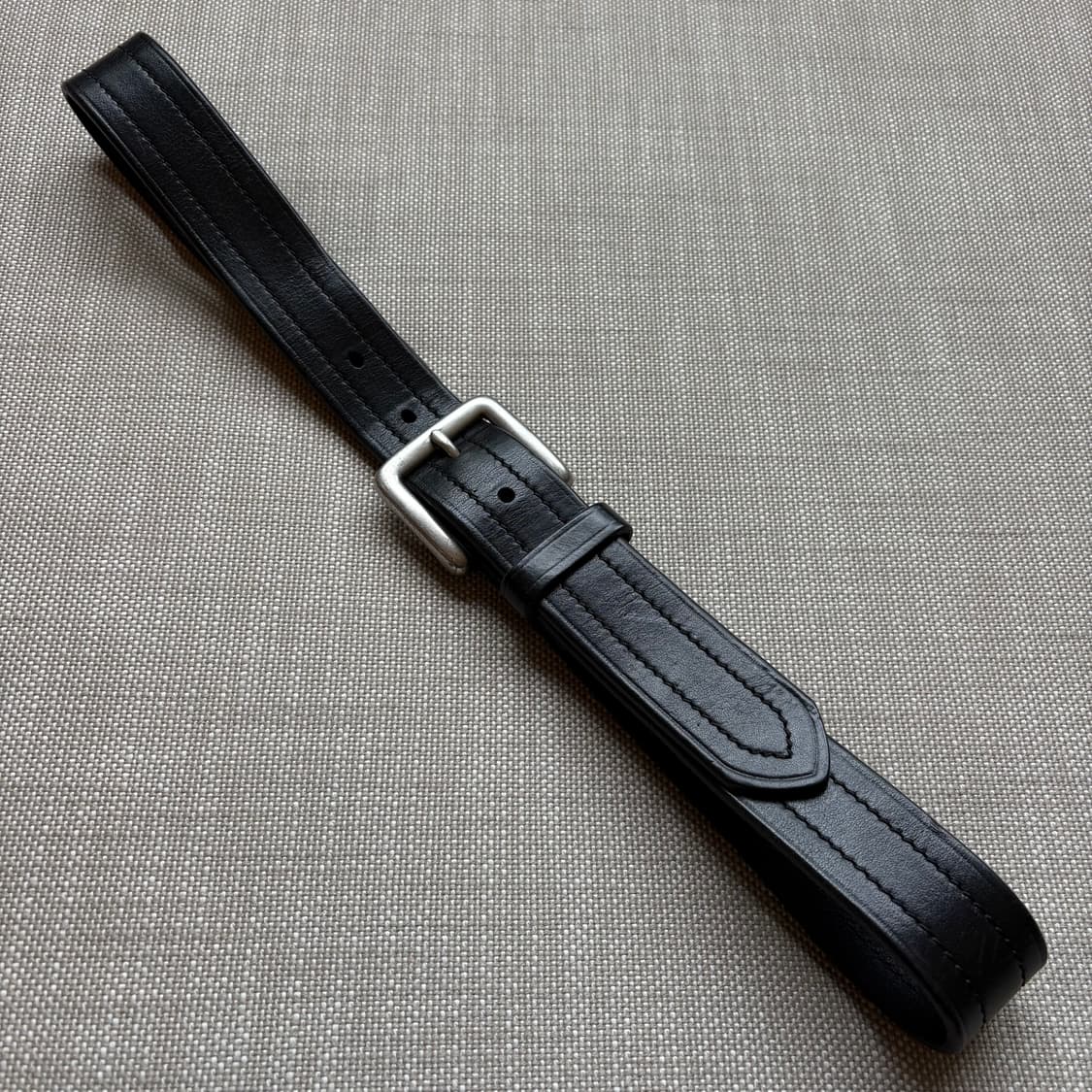 [32] 90s USA Eddie Bauer 블랙 레더 솔브 버클 벨트 상품이미지1