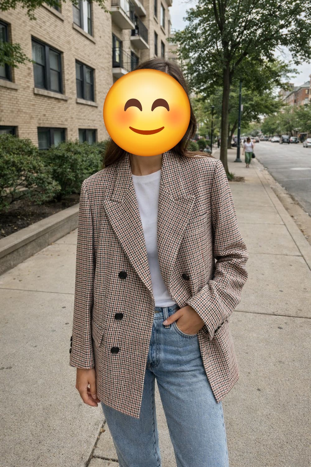 시스템 파리컬렉션 세미오버핏 체크자켓 55사이즈 상품이미지1