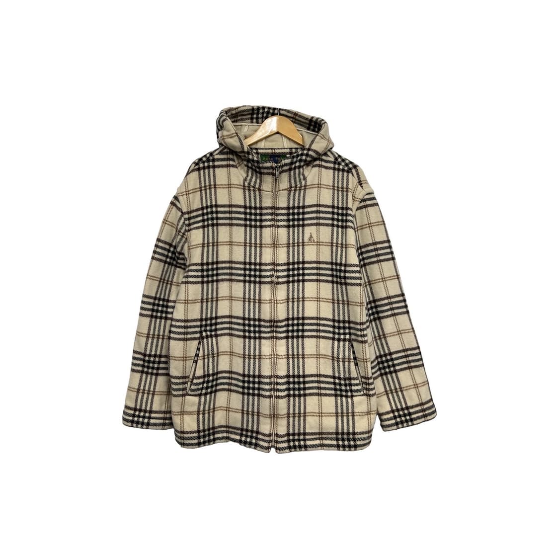 빈폴 빈티지 체크 기모 모직 후드집업 상품이미지1