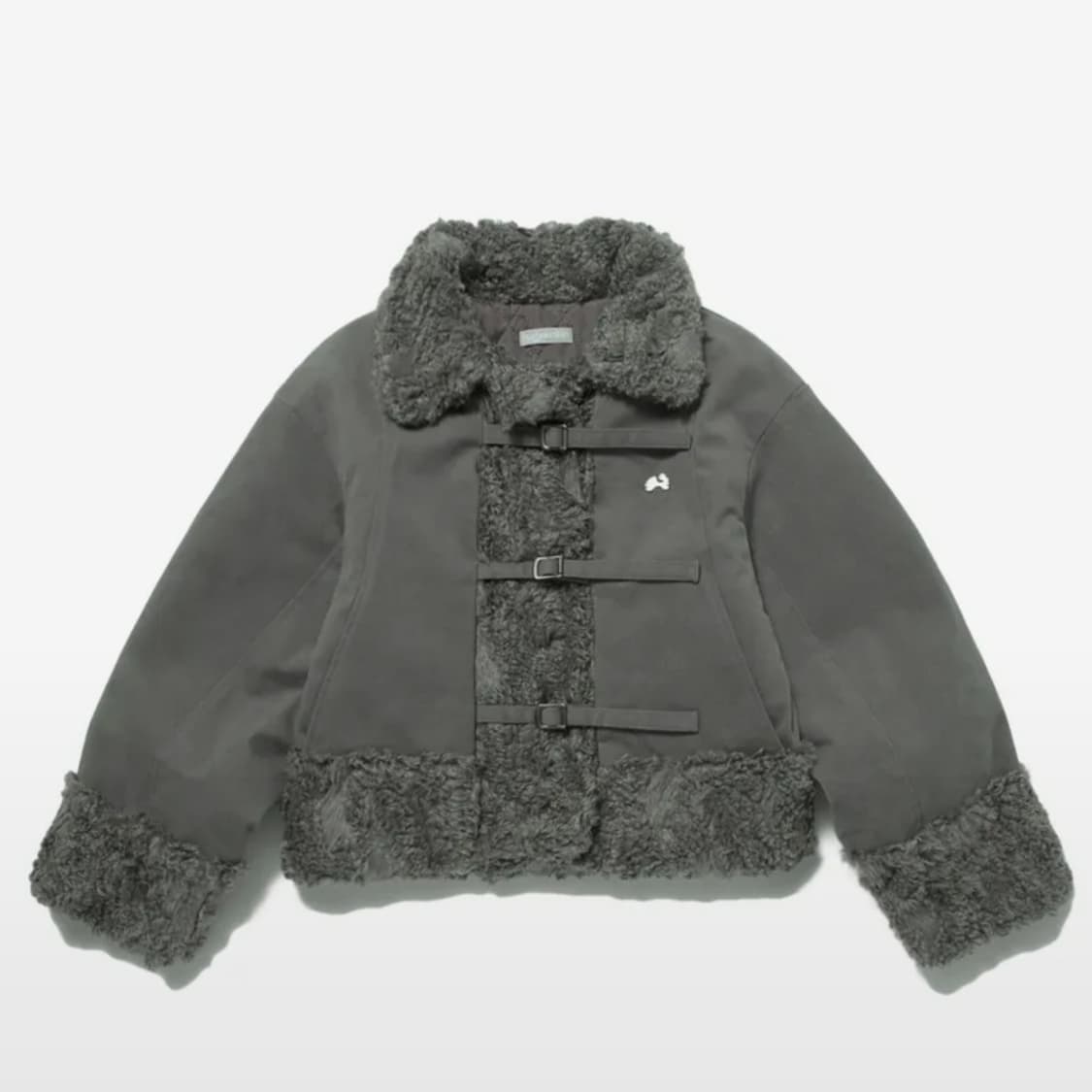 허그유어스킨 시어링 퍼 자켓 카키 무스탕 상품이미지1