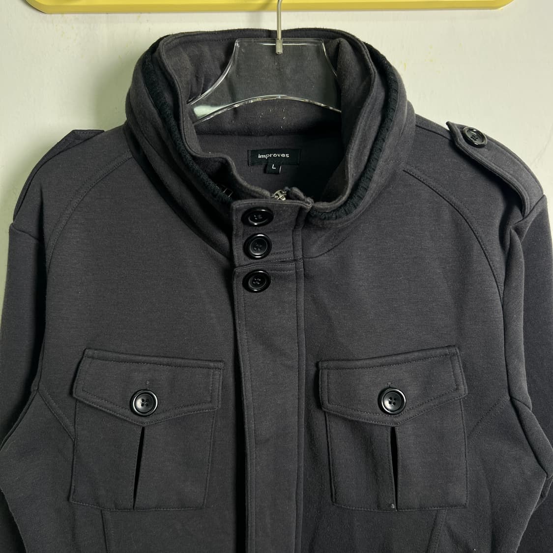 improves 블랙 코튼 포켓 유틸리티 자켓 L 상품이미지4