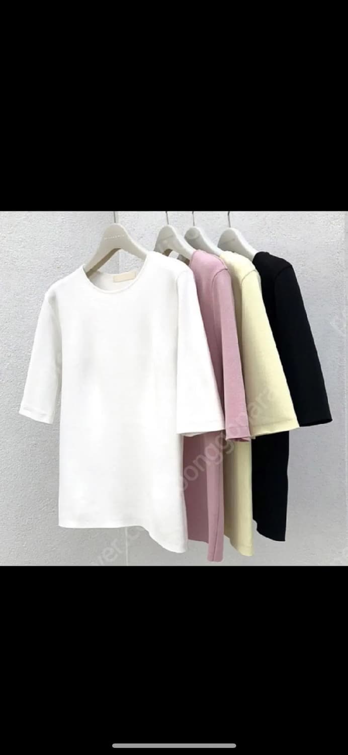 오르 라운드 고밀도 5부 니트 화이트,블랙 상품이미지1