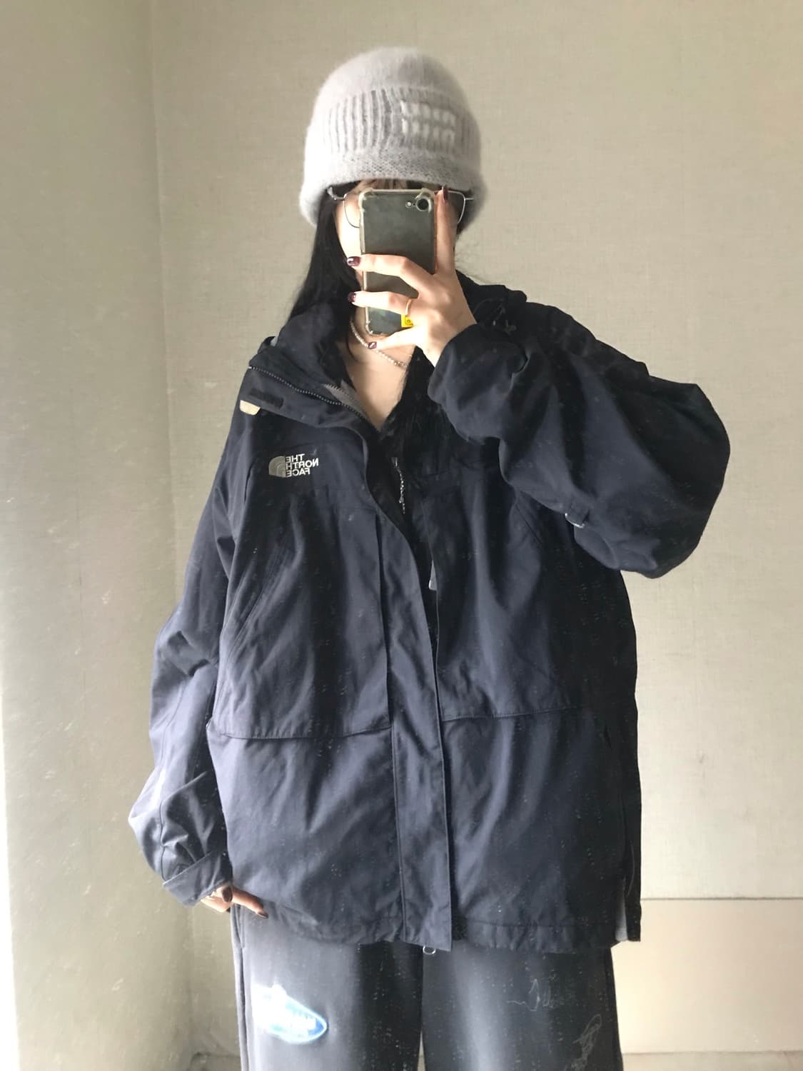 노페 블랙 오버핏 바람막이 상품이미지5
