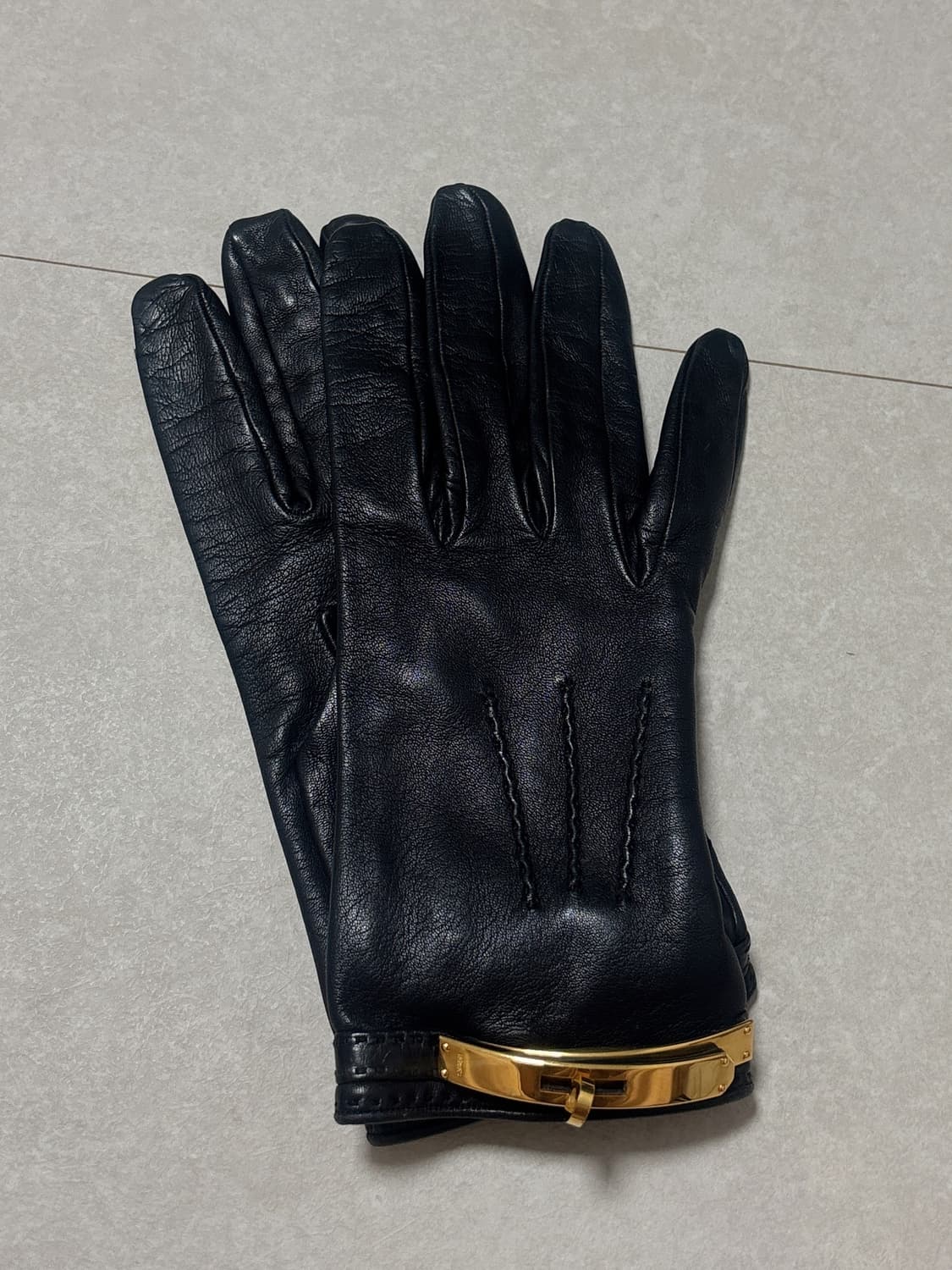 에르메스 블랙 금장 켈리 가죽장갑 여성 8사이즈 상품이미지1