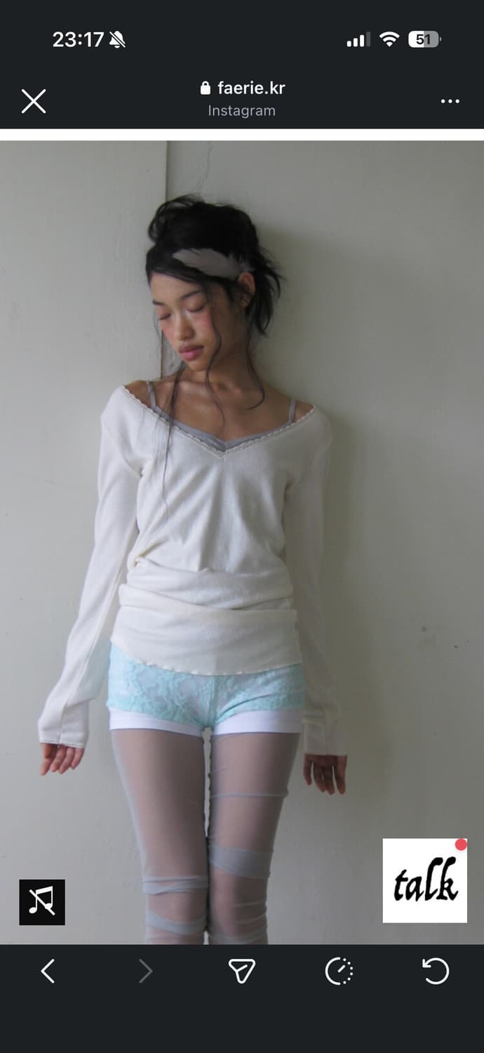 샵페어리 슬리브리스 니트 iris long top (cream) 상품이미지1