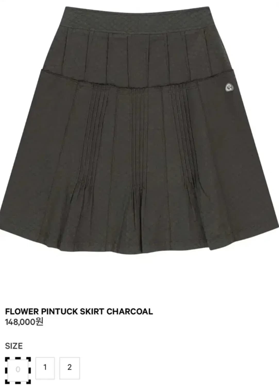 코이세이오 플라워 핀턱 스커트 치마 차콜 0사이즈 상품이미지1