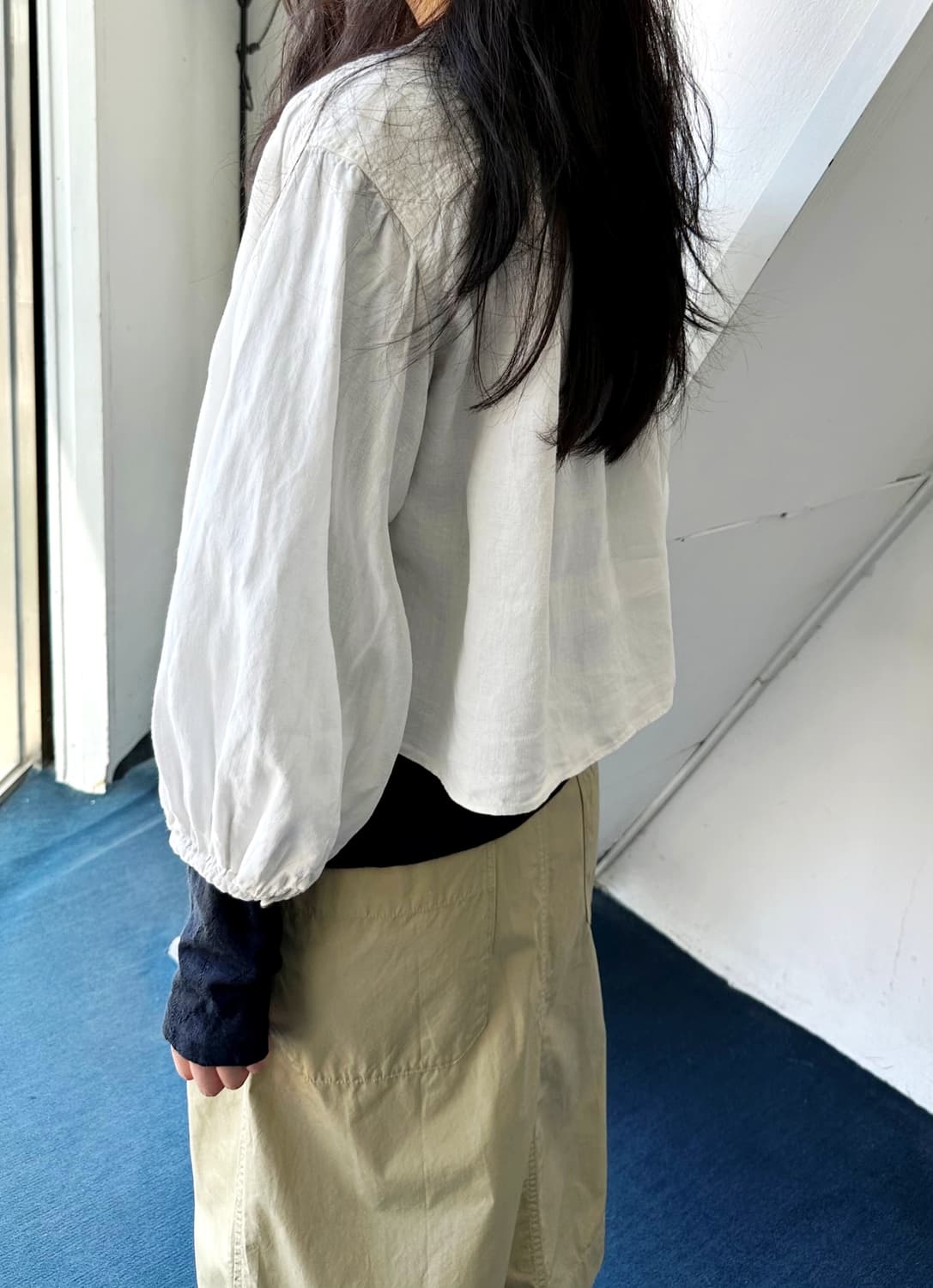 Natural linen design wrap shirt 상품이미지10