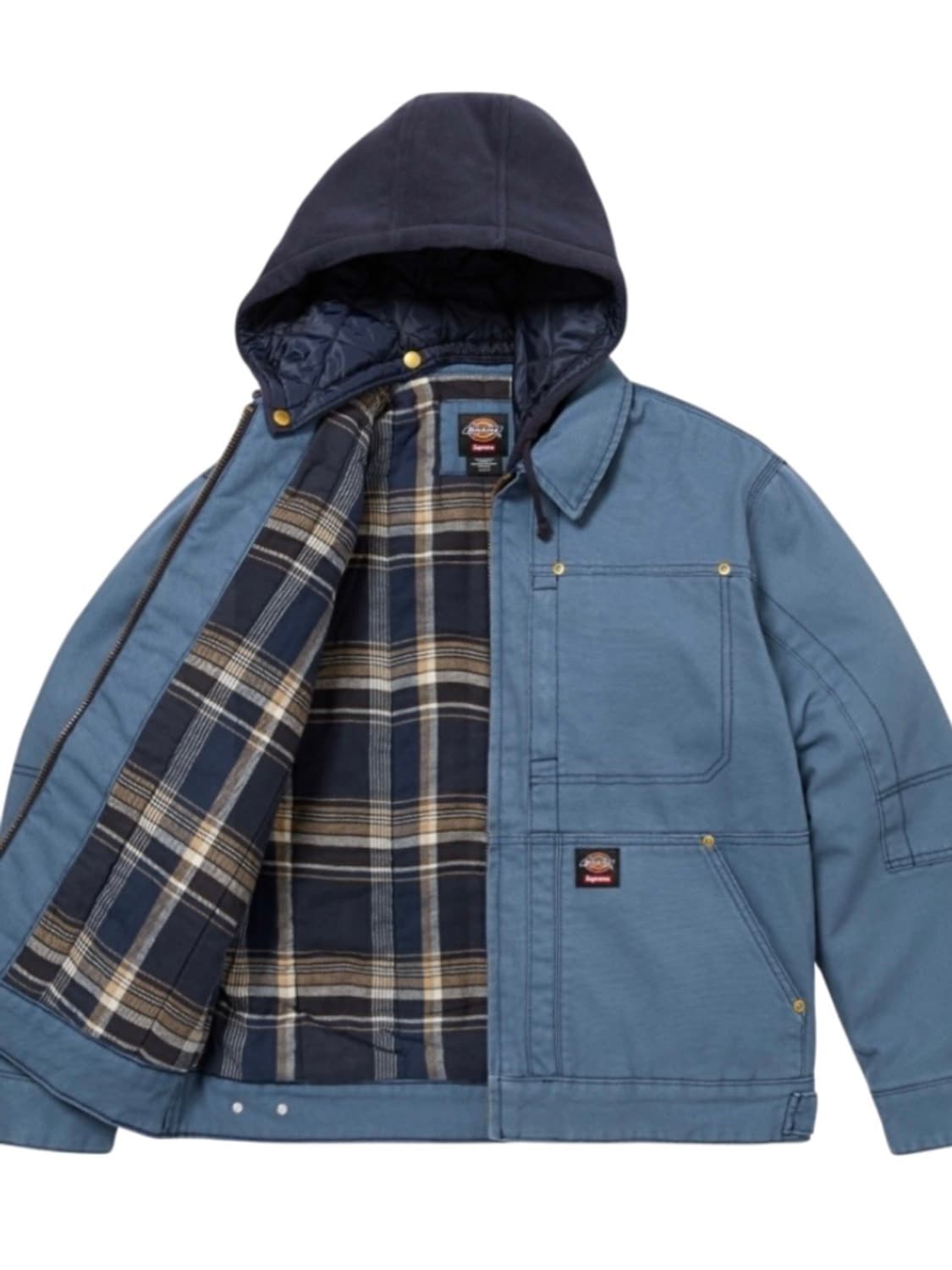 슈프림 x 디키즈 후드 워크 자켓 라이트 블루 상품이미지2