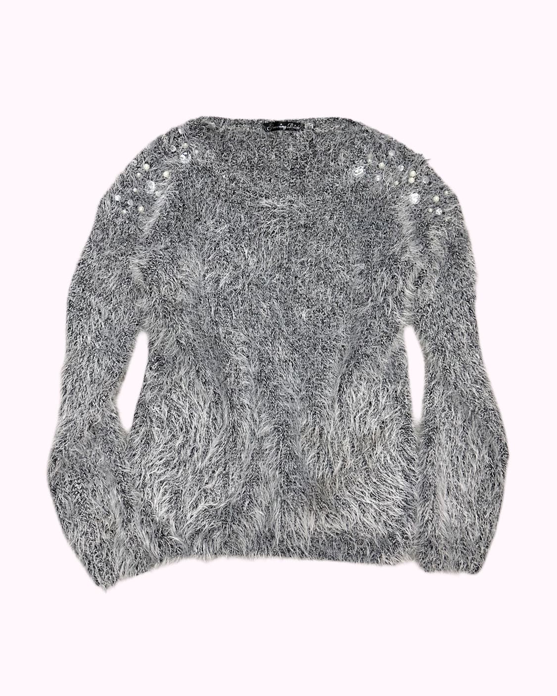 white hairy jewel knit 상품이미지1