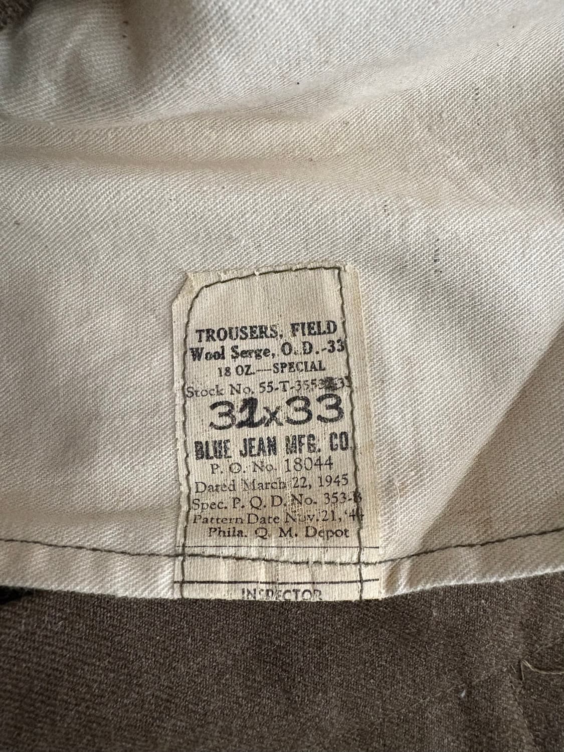 Rare!! 40's U.S Army M-45 Wool FieldT Tr 상품이미지7