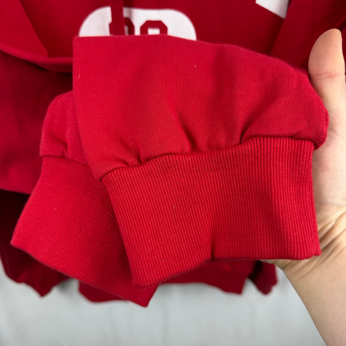 (F) 아이오와 박스 기모 후드 티 레드 상품이미지4