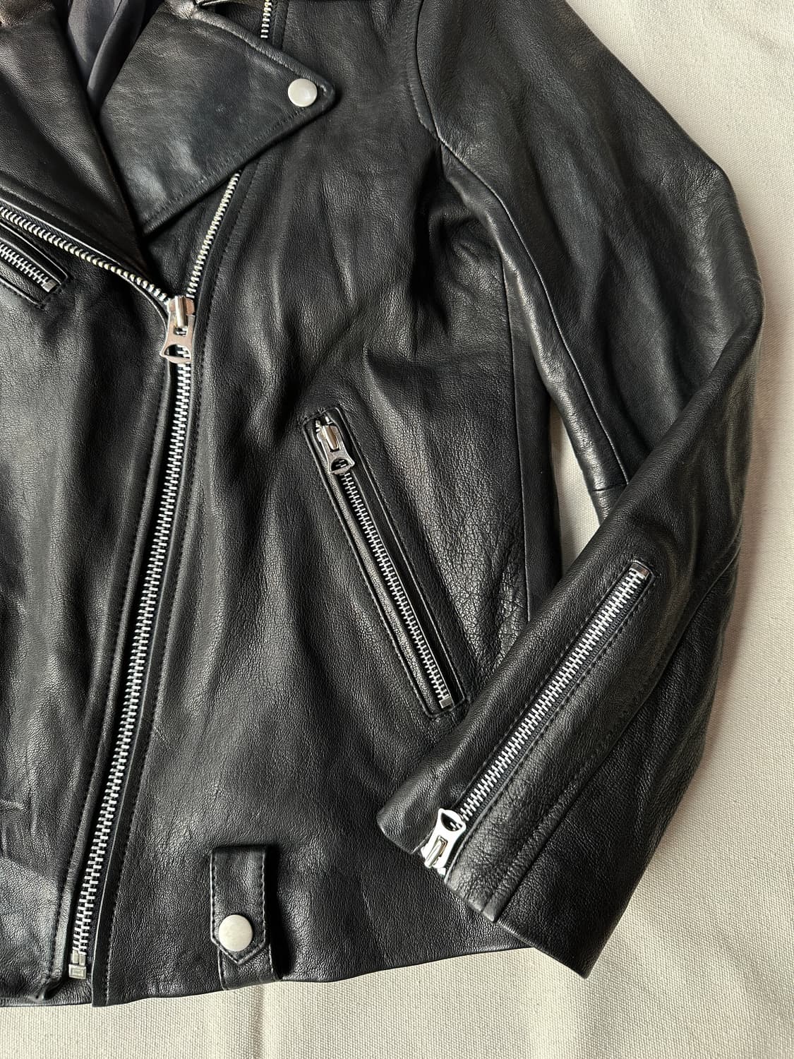 M Japanese vintage 양가죽 라이더 자켓 상품이미지4