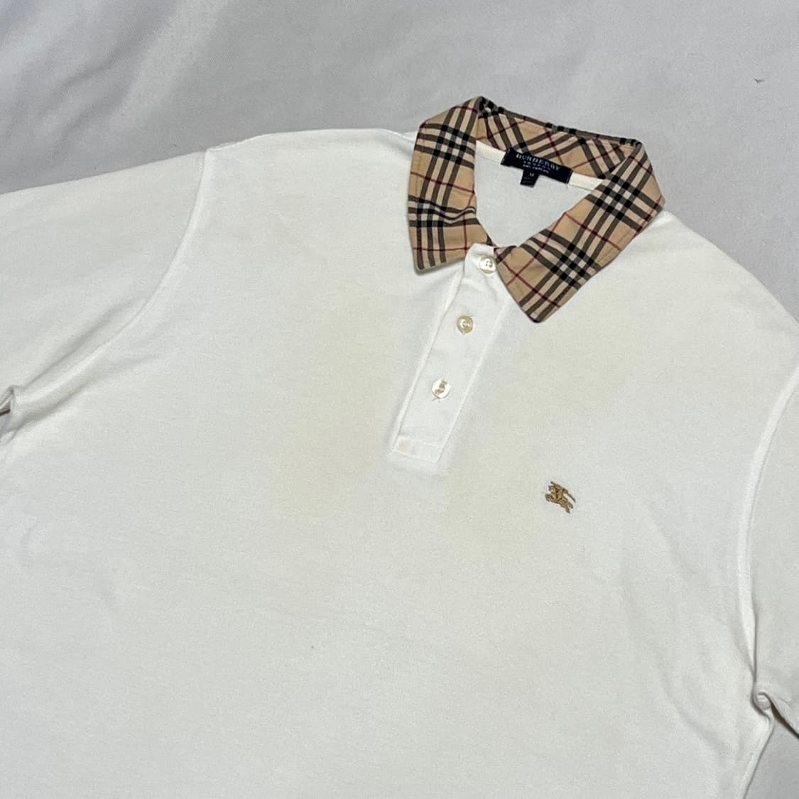 M 버버리 로고 자수 카라 티셔츠 상품이미지1