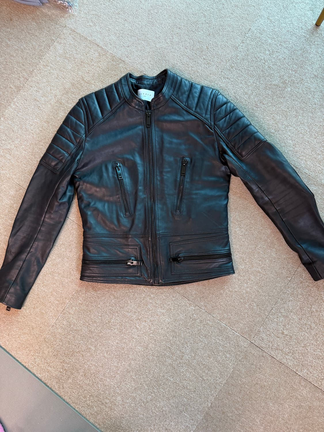 Sandro  옴므 패디드   바이트 레더 쟈킷  s  상품이미지7