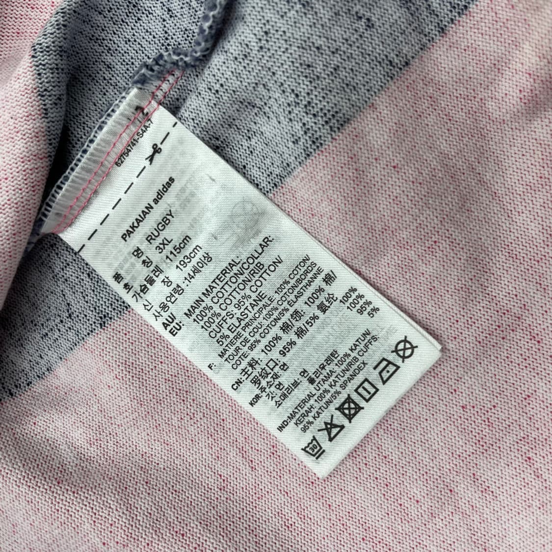 아디다스 네이비 단가라 딸기맛 pk 긴팔티 3XL 상품이미지6