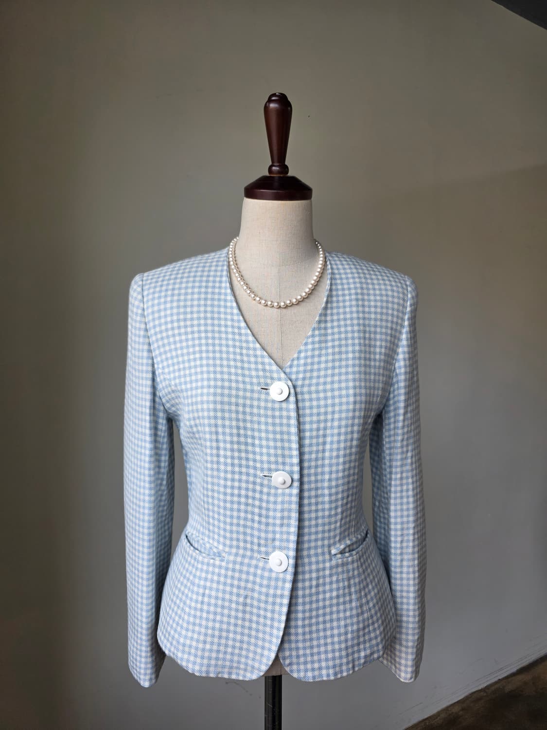 옥스포드 퀸시 소라 깅엄체크 자켓 상품이미지2