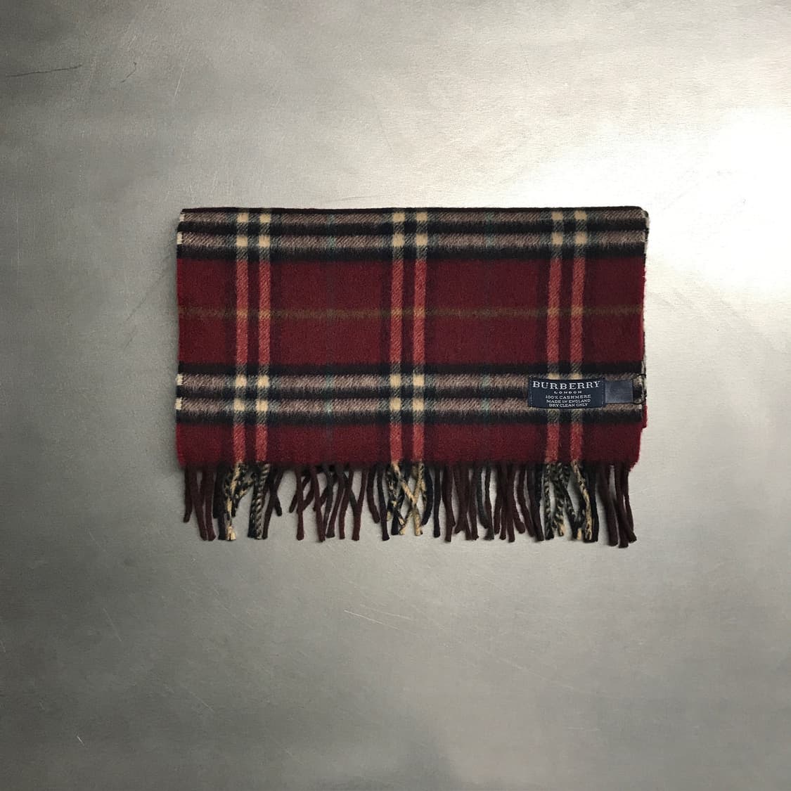 버버리 정품 캐시미어 머플러 버건디 상품이미지2