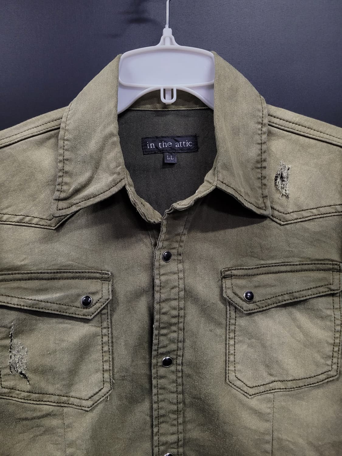 in the attic 빈티지 블리치드 웨스턴 셔츠 상품이미지2