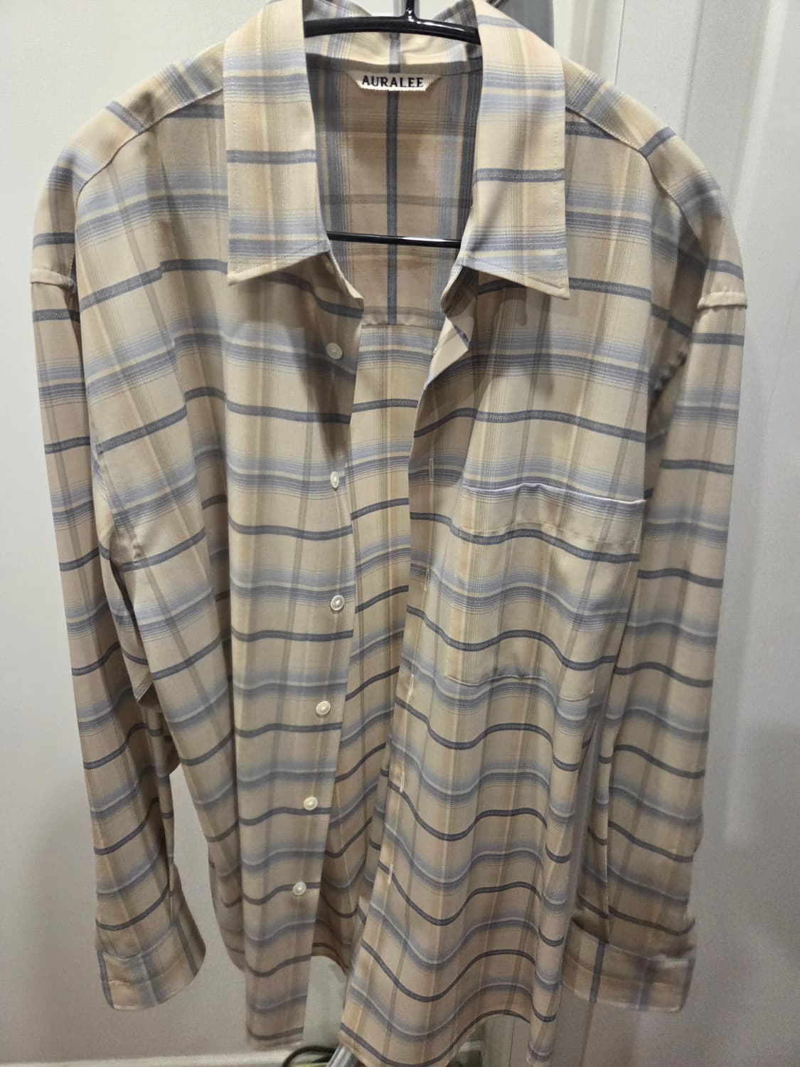 24SS 오라리 슈퍼라이트 울 체크 셔츠 3사이즈 상품이미지1