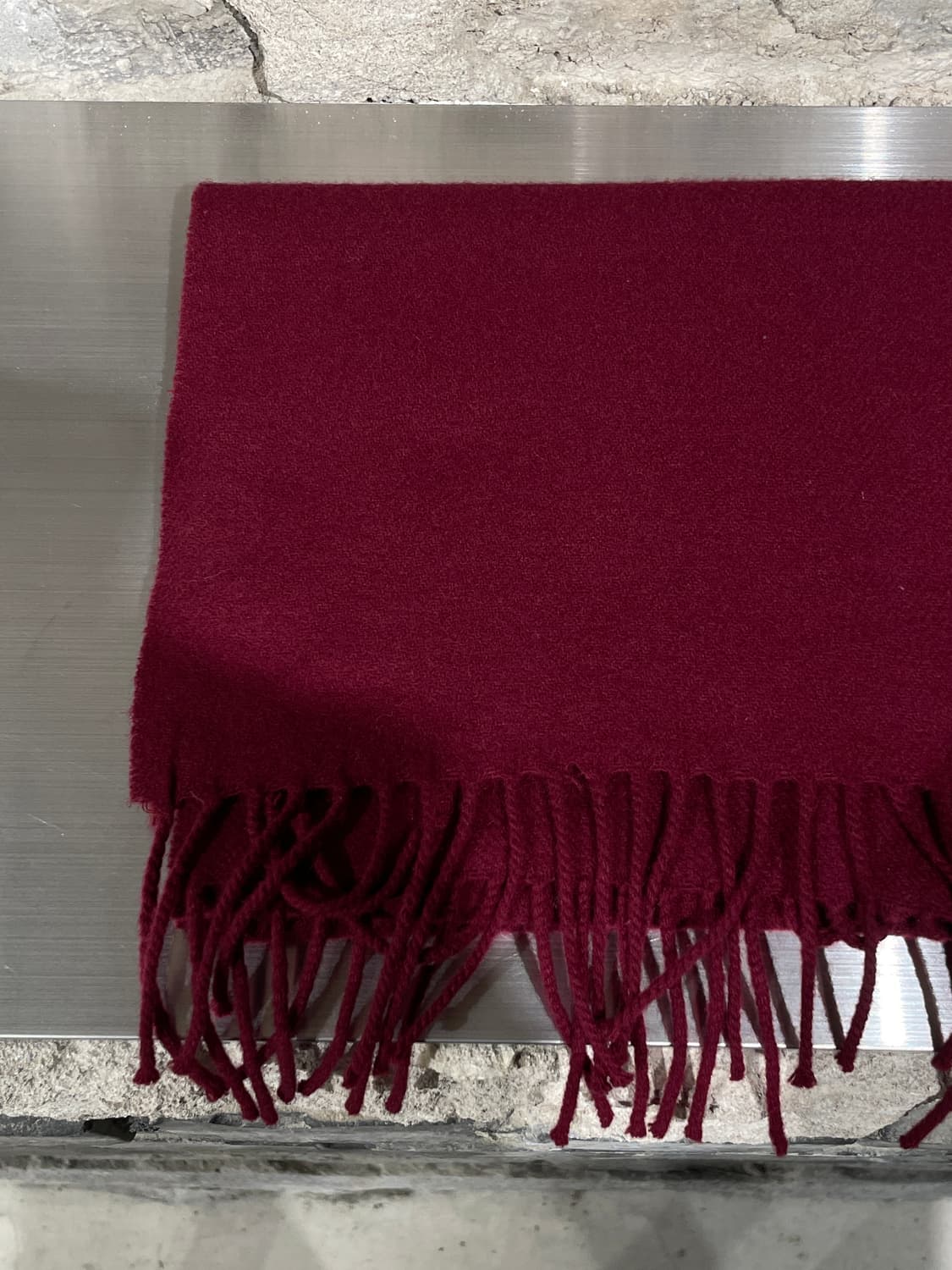 이브 생로랑 뿌르 옴므 레드 와인 로고 울 머플러 상품이미지2