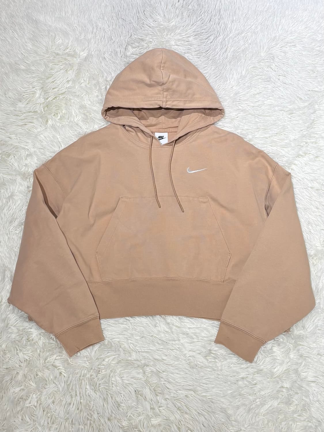 나이키 베이지 스우시 크롭 후드 상품이미지3