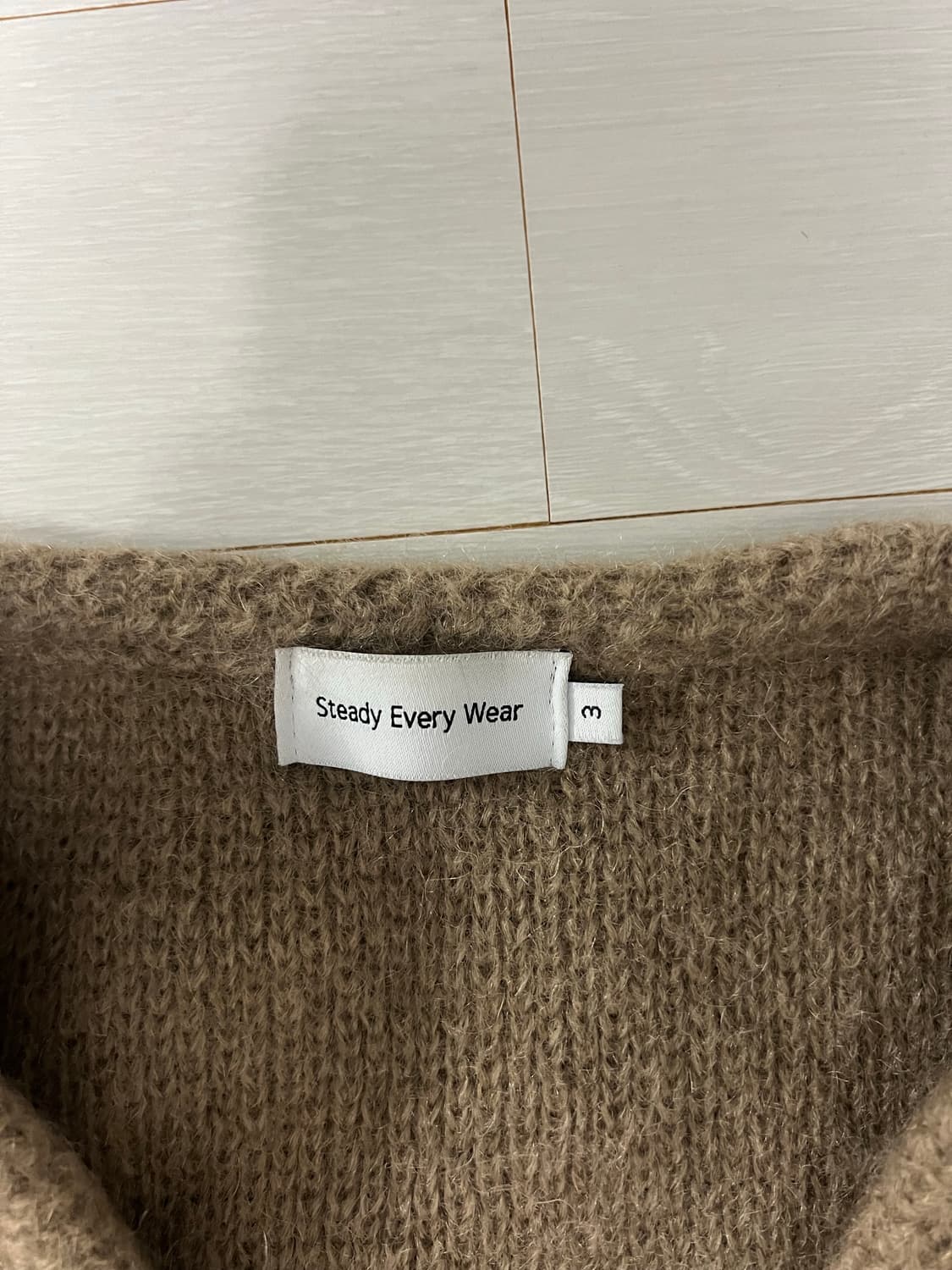 스테디에브리웨어 (SEW) 모헤어 가디건 베이지 브라운 3사이즈 상품이미지2