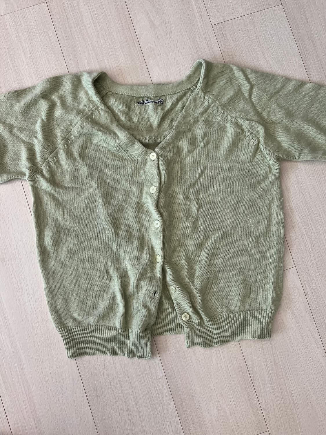 모디무드 에이블리 말차롱 데일리 하프 가디건 민트 상품이미지9