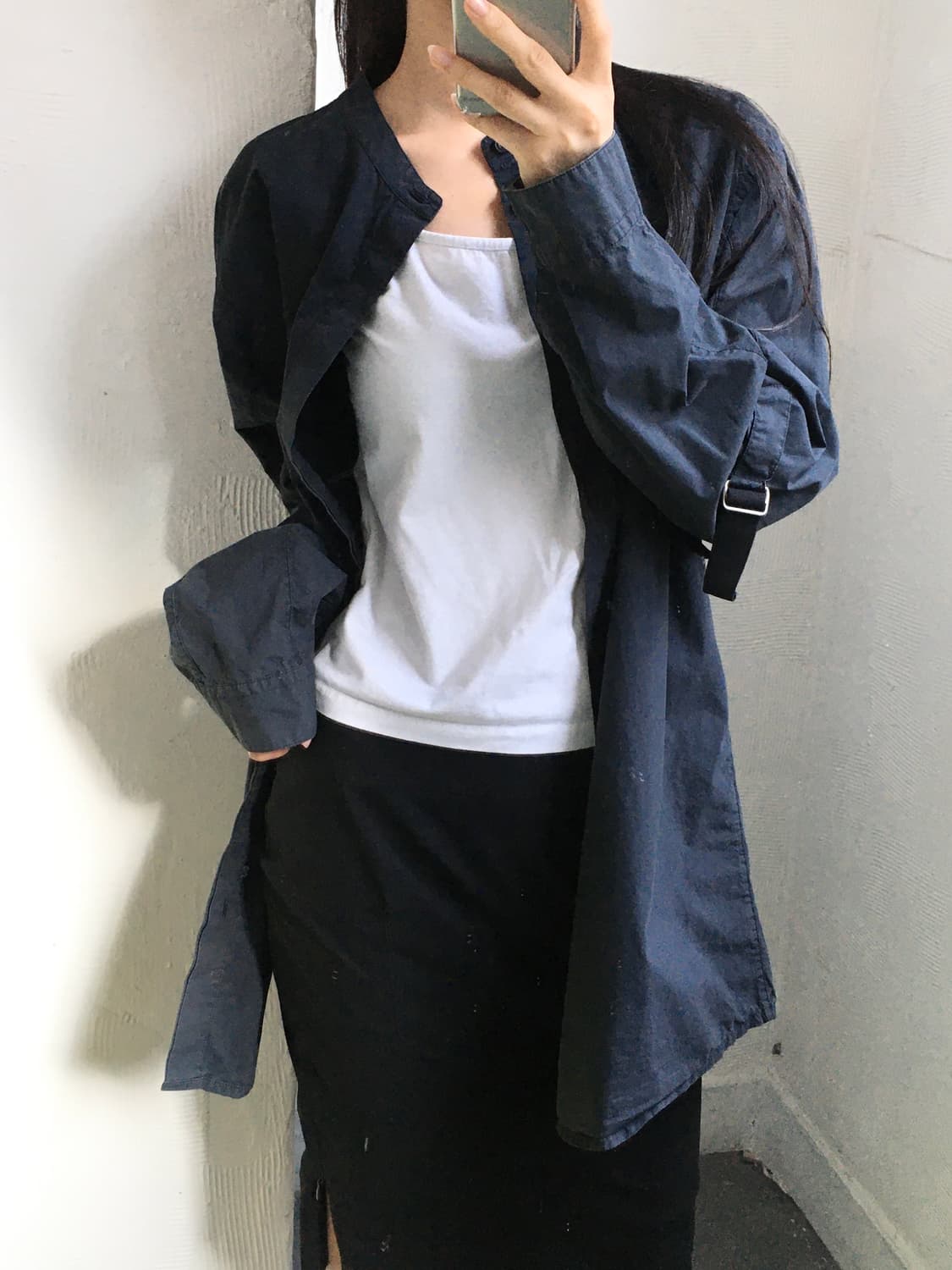 Helmut Lang 헬무트랭 딥그레이 논카라 버튼 자켓 상품이미지3