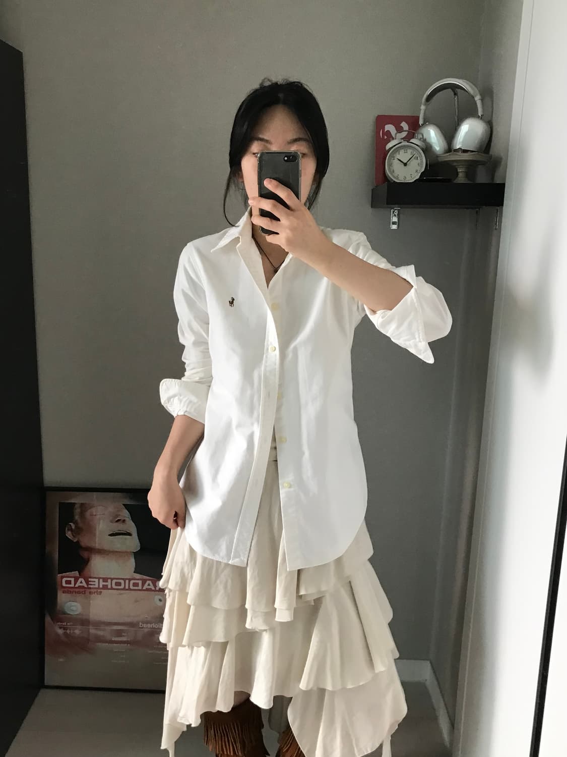폴로 랄프로렌 포니 로고 화이트 셔츠 상품이미지4