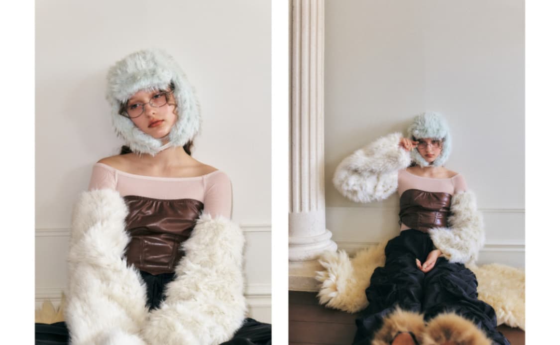 포에지담 플러피 이어플랩 햇 인 민트 상품이미지5