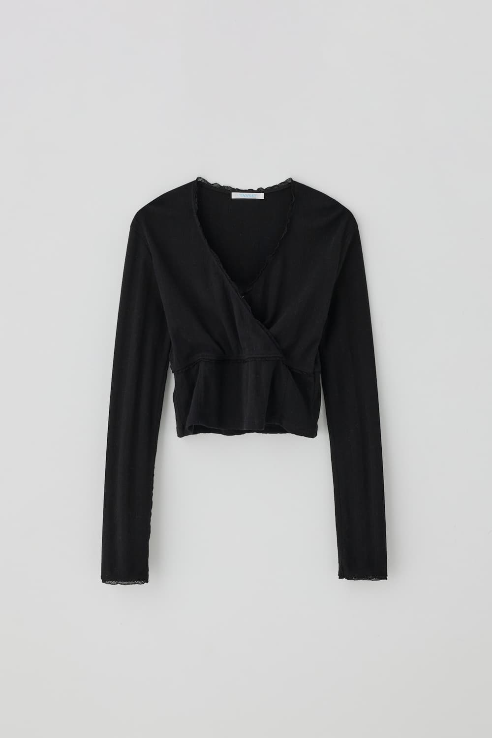 타낫 cotton wrap frill t shirt 랩 티셔츠 블랙 상품이미지3