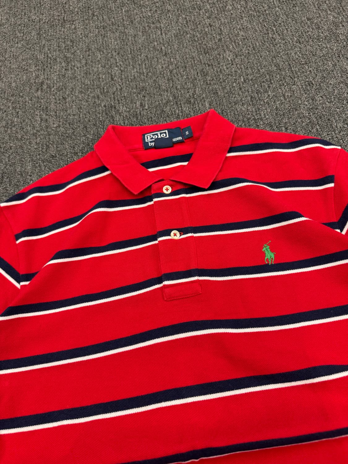 S)폴로랄프로렌 빈티지 스트라이프 패턴 여성 카라 반팔 상품이미지2