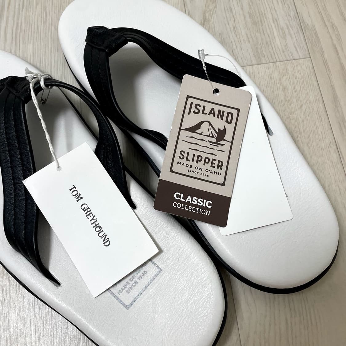 아일랜드/ 화이트 블랙 레더 슬리퍼/ 11 상품이미지4