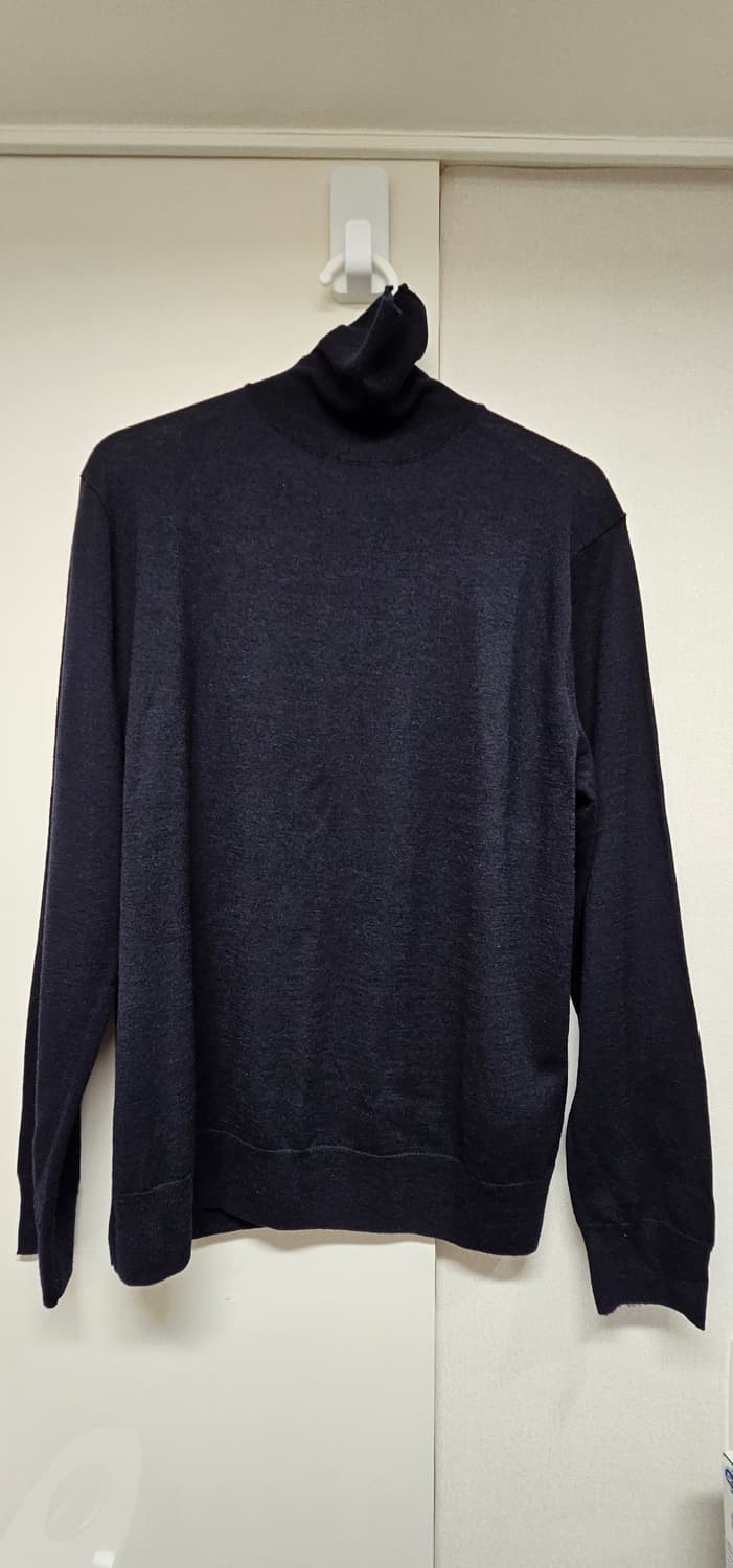 메리노 울 블렌드 하이게이지 터틀 넥 니트 [네이비, L] 상품이미지3