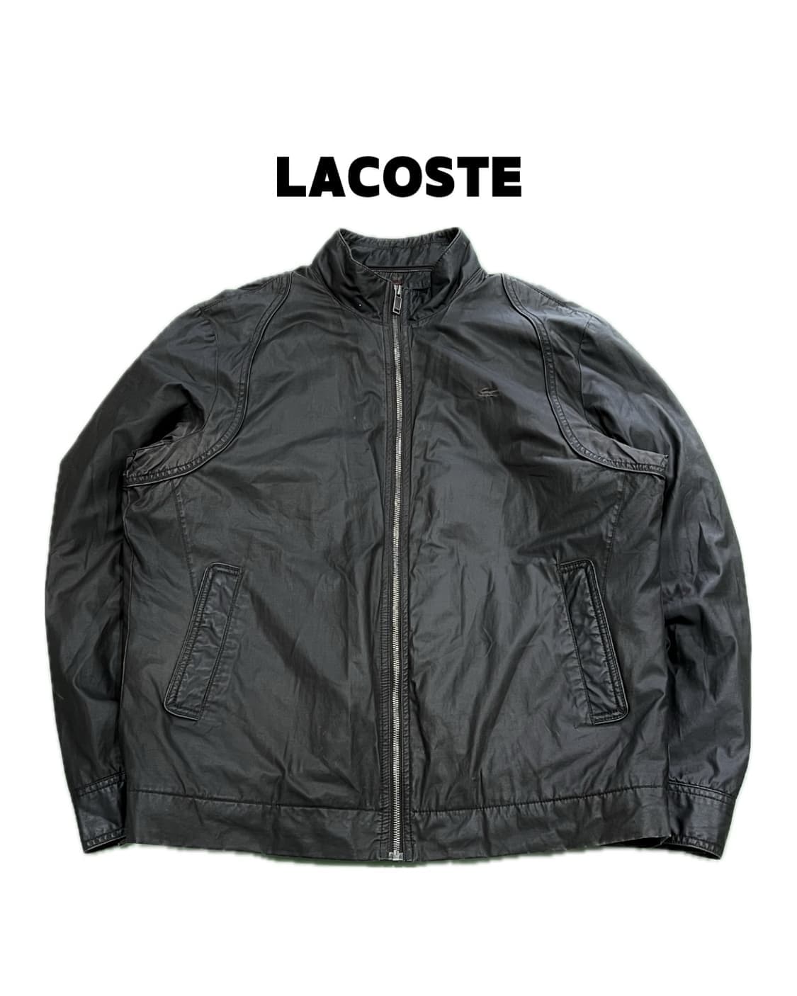 (52) 라코스테 올드스쿨 왁스 블루종 자켓 다크브라운 (내피포함) 상품이미지1