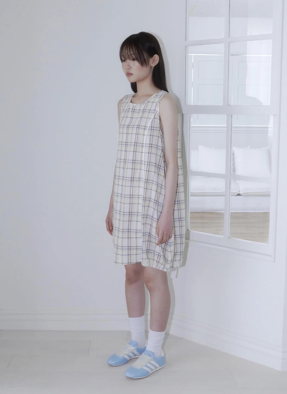 온스카 체크 원피스  상품이미지2