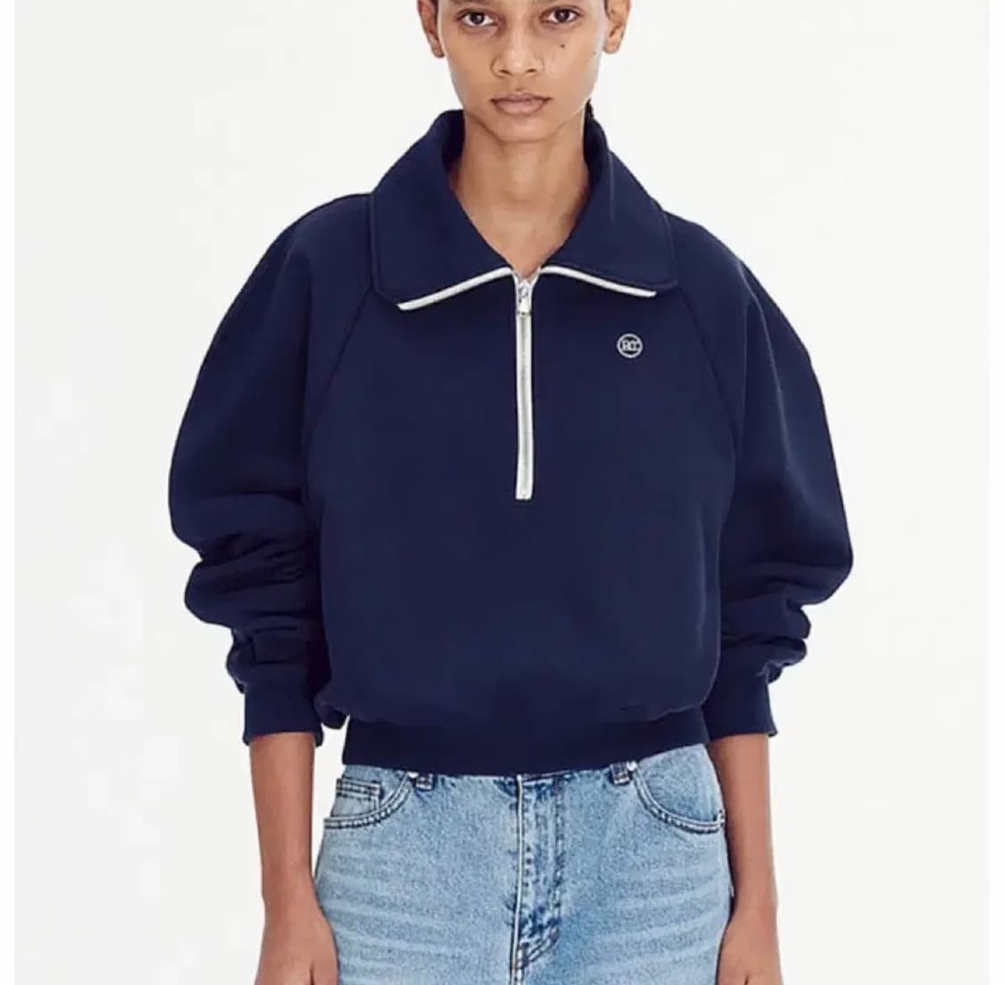 렉토 하프집업 크롭 맨투맨 상품이미지1