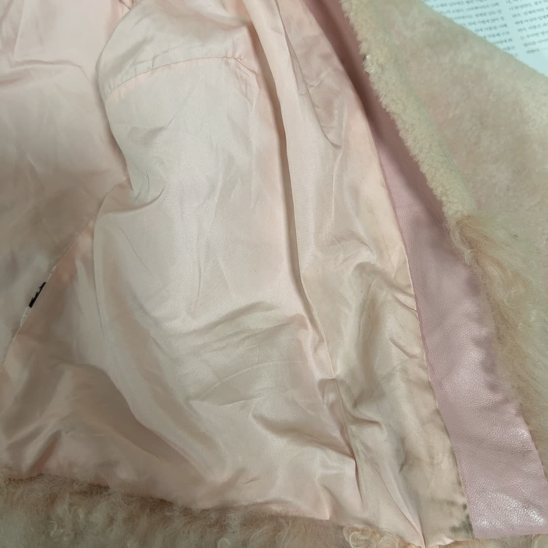 빈티지 연한 핑크 토스카나+메리노 양털 양가죽 무스탕 상품이미지7