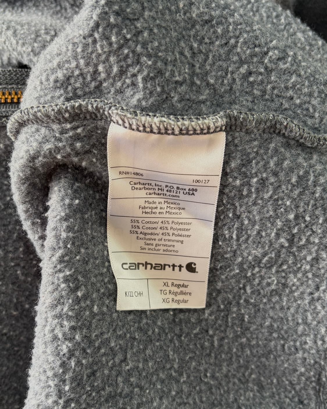 [XL]칼하트 미드웨이트 풀오버 차콜 후드집업 상품이미지9