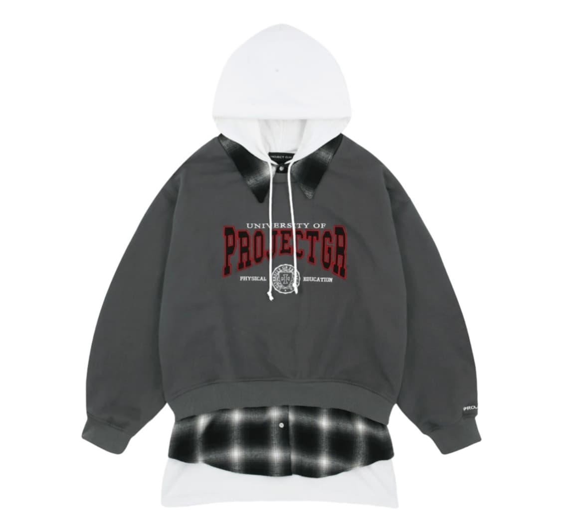 프로젝트지알 3 레이어드 스웻셔츠 차콜 상품이미지1