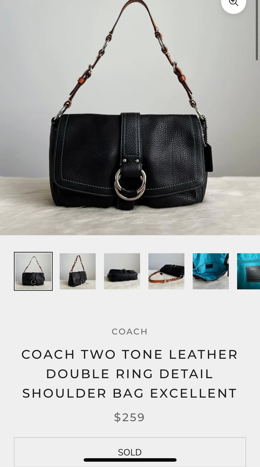 Coach 코치 투톤 레더 더블링 디테일 숄더백 상품이미지9